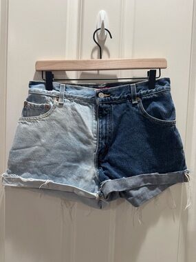 Levi’s Two-Tone Denim High-Rise Women’s Shorts - Light & Dark Blue